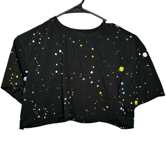 |EUC| UPSTANDERS Paint Splatter Crop Tee - Picture 1 of 5